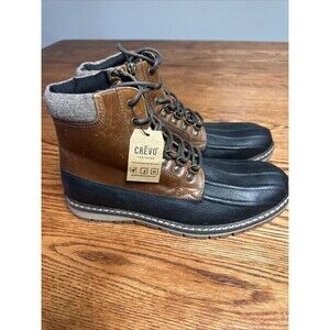 NWT Crevo Men's Kannard Duck Boots 10.5 Leather Black Brown  Water Resistant